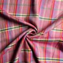 Viskose Twill Stoff Karo Rosa | Meterware